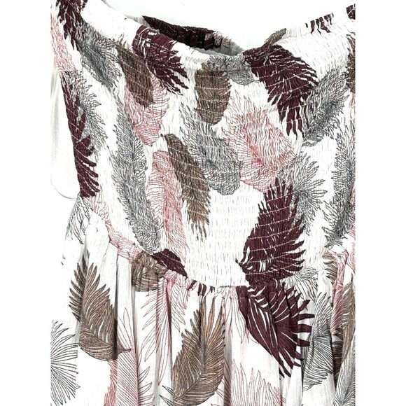 Promesa Women Sz S High Low Off Shoulder Floral Maxi Dress Open Back Smocked U4 - Picture 8 of 12